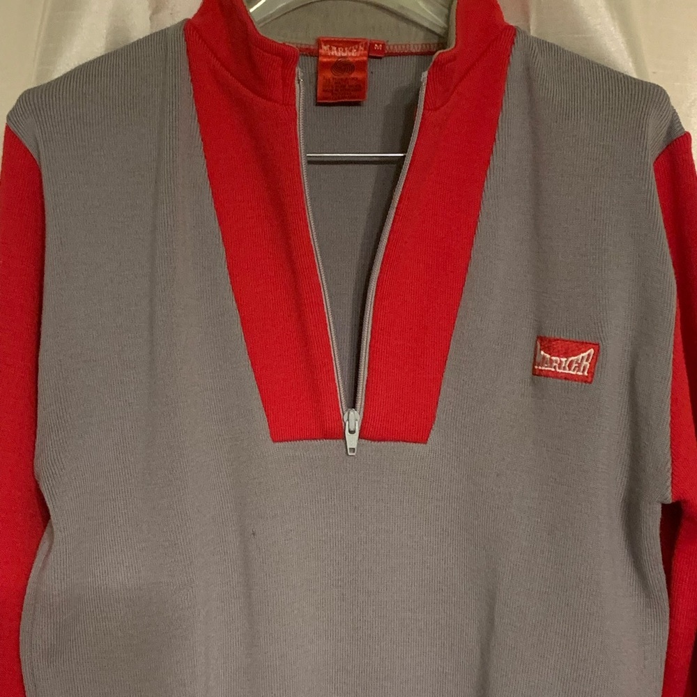 Markers Men’s 1/2 Zip 100% Pure Wool Pullover Size Medium Made in Hong Kong